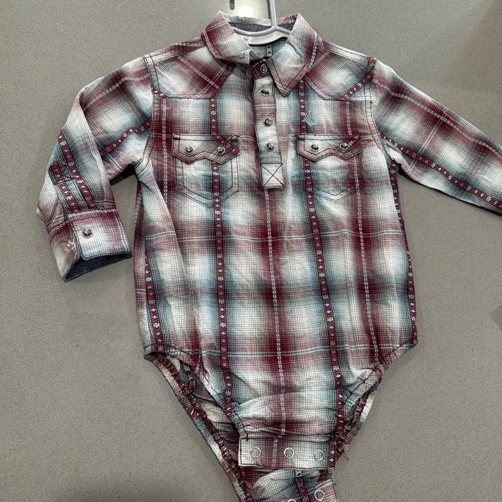 Plaid Long Sleeve Baby Bodysuit